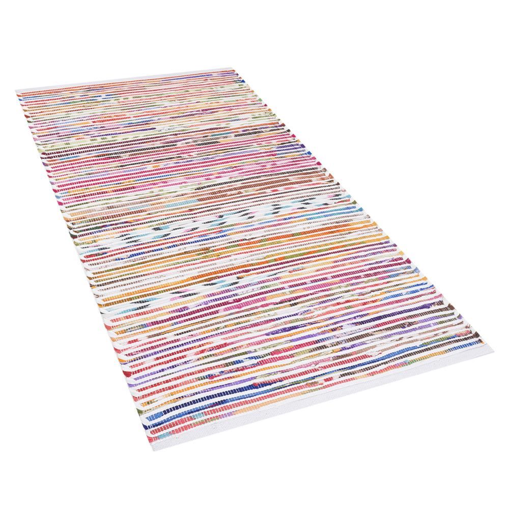 Různobarevný bavlněný koberec ve světlém odstínu 80x150 cm BARTIN - Beliani.cz