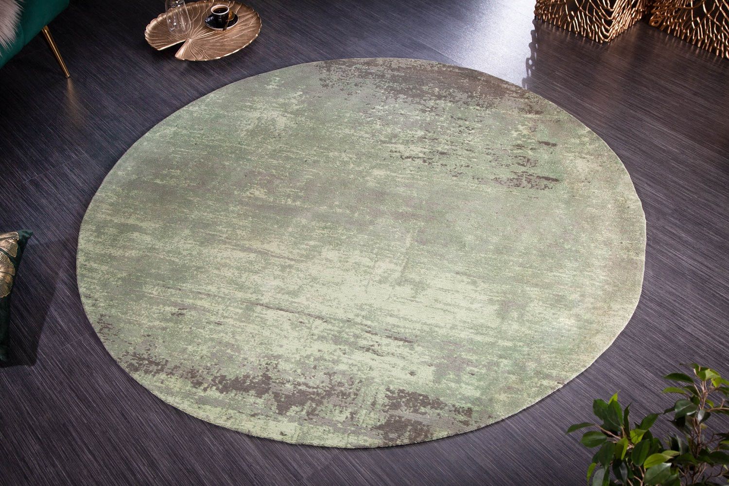 LuxD Designový kulatý koberec Rowan 150 cm zeleno-béžový - Estilofina-nabytek.cz