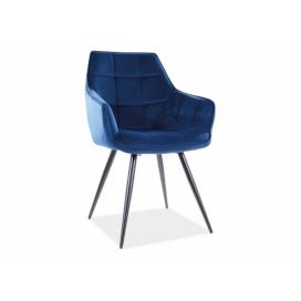 Židle LILIA VELVET Černá Konstrukce/tmavě modrý BLUVEL 86