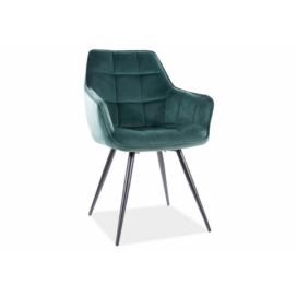 Židle LILIA VELVET Černá Konstrukce/Zelený BLUVEL78
