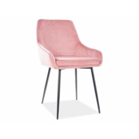 Židle ALBI VELVET Černý Konstrukce/antický růžový ČAL.92
