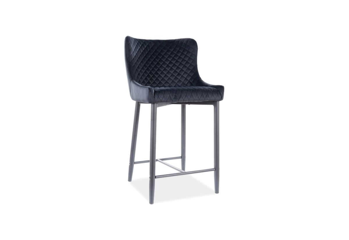 Barová židle COLIN B H2 VELVET Černá Konstrukce/Černý BLUVEL19 - Expedo s.r.o.