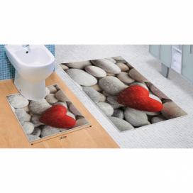 Bellatex Sada koupelnových předložek Světlé kameny 3D, 60 x 100 cm, 50 x 60 cm