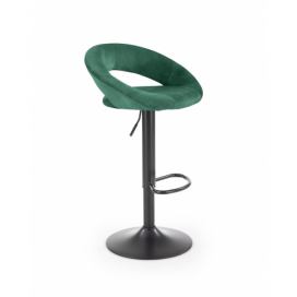 Barová židle H102 samet / kov Halmar Tmavě zelená