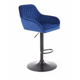 Barová židle H103 samet / kov Halmar Modrá