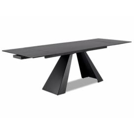 Stůl SALVADORE CERAMIC šedý mramor/Černý MAT (160240)X90