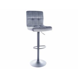 Barová židle C105 VELVET Černý Podstavec / šedý BLUVEL 14