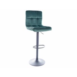 Barová židle C105 VELVET Černý Podstavec / Zelený BLUVEL 78