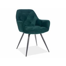 Židle CHERRY MATT VELVET 75 Černá Konstrukce / Zelený