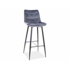 Barová židle CHIC H1 VELVET Černá Konstrukce / šedý BLUVEL 14