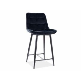 Barová židle CHIC H2 VELVET Černá Konstrukce / Černý BLUVEL 19