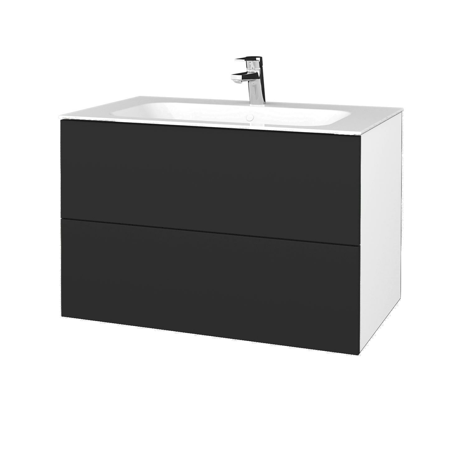 Dřevojas Koupelnová skříňka VARIANTE SZZ2 100 pro umyvadlo Finion - N01 Bílá lesk / N03 Graphite - Dřevojas