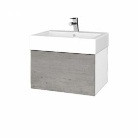 Dřevojas Koupelnová skříňka VARIANTE SZZ 60 pro umyvadlo Duravit Vero - N01 Bílá lesk / N07 Stone