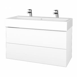 Dřevojas Koupelnová skříňka VARIANTE SZZ2 100 pro umyvadlo Duravit Vero - M01 Bílá mat / M01 Bílá mat