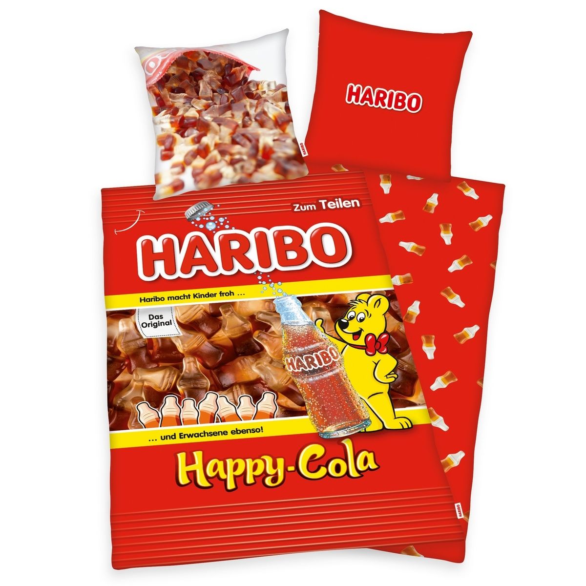 Herding Bavlněné povlečení Haribo Happy Cola, 140 x 200 cm, 70 x 90 cm - 4home.cz