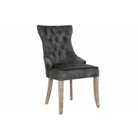 LuxD Designová židle Queen samet šedo-zelená