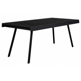 White Label Černý dřevěný jídelní stůl WLL SURI 220 x 100 cm