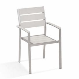 Zahradní židle ze syntetického dřeva bílá VERNIO