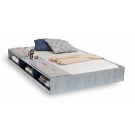 CLK Zásuvka 90x190cm s úložným prostorem k posteli Lincoln-dub modrý
