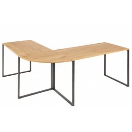 Moebel Living Dubový rohový kancelářský stůl Dirk 180 x 160 cm