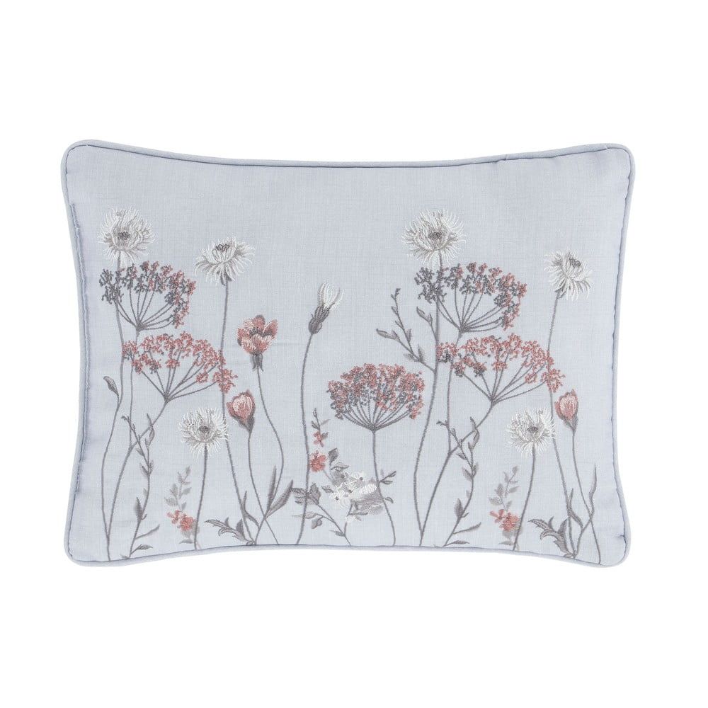 Růžovo-šedý polštář Catherine Lansfield Meadowsweet Floral, 30 x 40 cm - Bonami.cz
