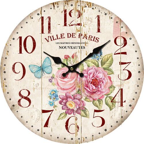 Dřevěné nástěnné hodiny Ville de Paris, 34 cm - 4home.cz