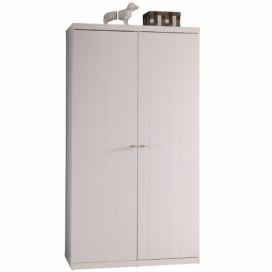 Bílá dřevěná skříň Vipack Robin 205 x 110 cm