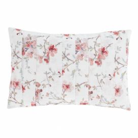 Bílo-červený polštář Catherine Lansfield Jasmine Floral, 30 x 40 cm
