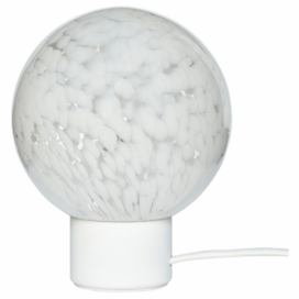 Bílá skleněná stolní lampa Hübsch Cloud 15 cm