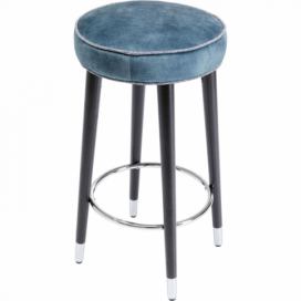 Modrá čalouněná barová stolička Dijon