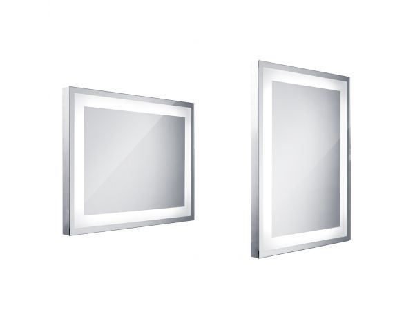 Koupelnové LED zrcadlo s ostrými rohy, 600x800mm, vypínač - FORLIVING