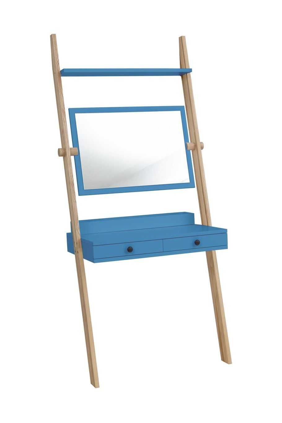 Ragaba Toaletní stolek se zrcadlem Hilding, 49x79x183 cm, nebeská modř/přírodní - MUJ HOUSE.cz