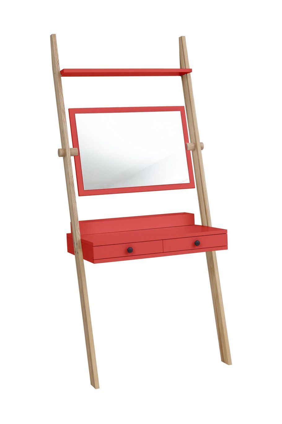 Ragaba Toaletní stolek se zrcadlem Hilding, 49x79x183 cm, korálová/přírodní - MUJ HOUSE.cz