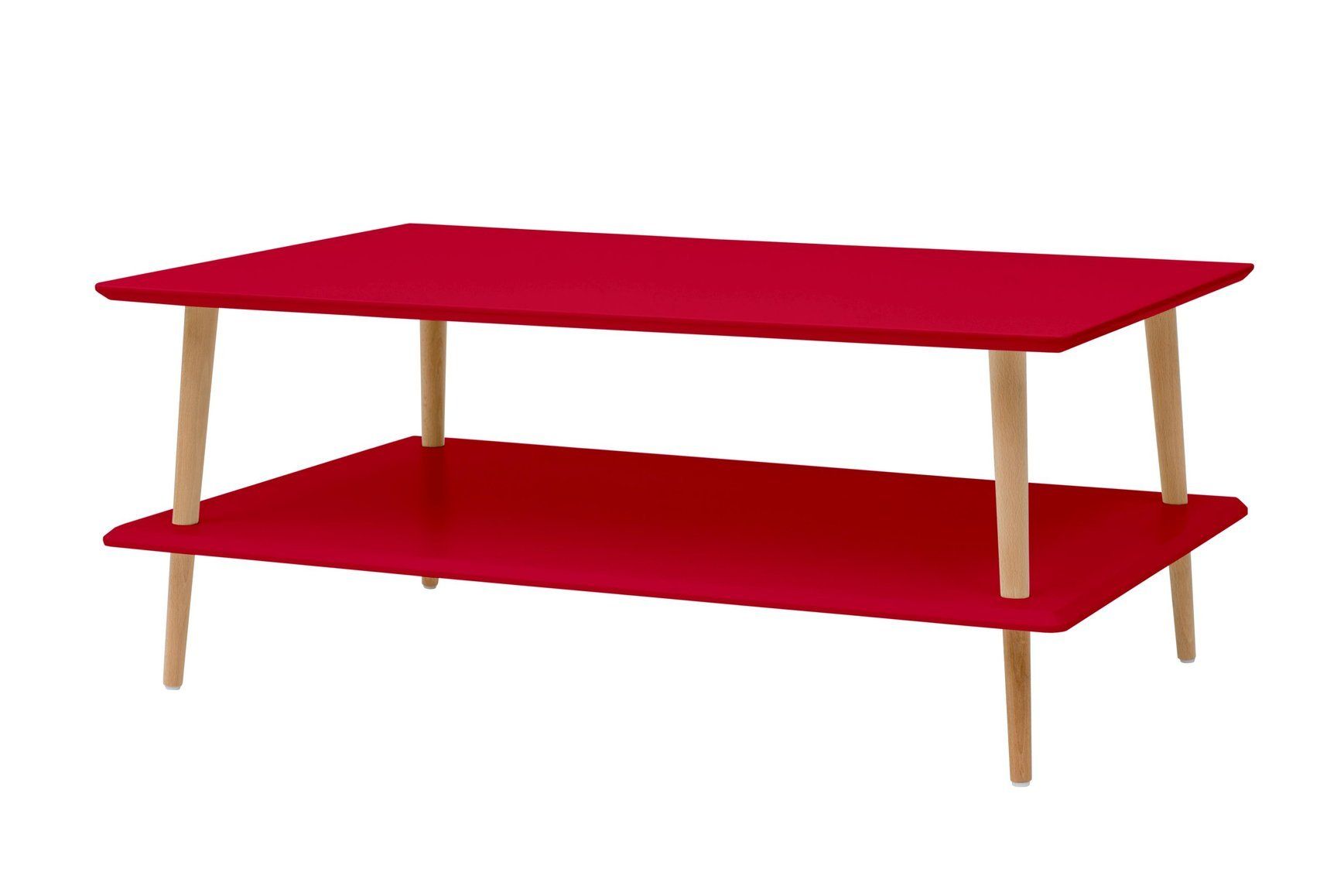 Ragaba Konferenční stolek Ilka High, 110x70x45 cm, červená/přírodní - MUJ HOUSE.cz