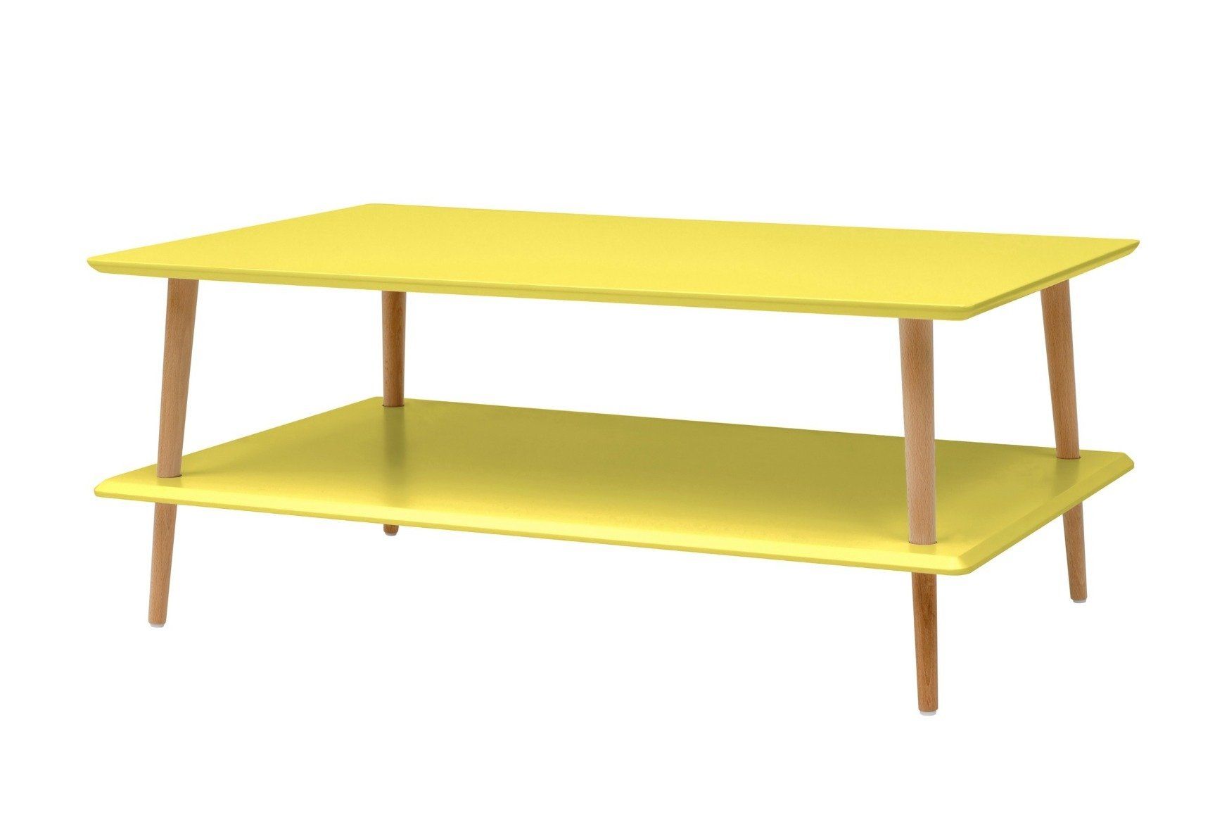 Ragaba Konferenční stolek Ilka High, 110x70x45 cm, žlutá/přírodní - MUJ HOUSE.cz