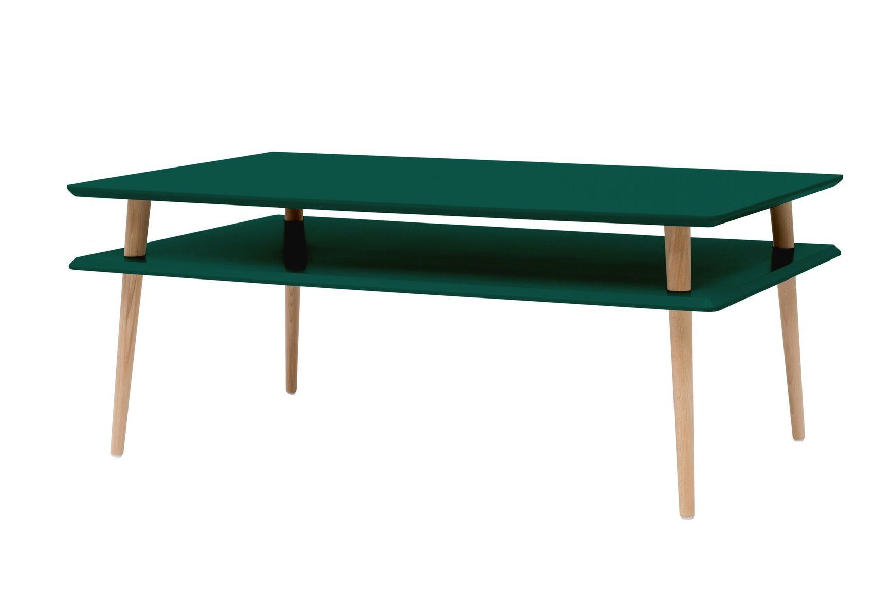 Ragaba Konferenční stolek Ilka Low, 110x70x45 cm, lahvově zelená/přírodní - MUJ HOUSE.cz
