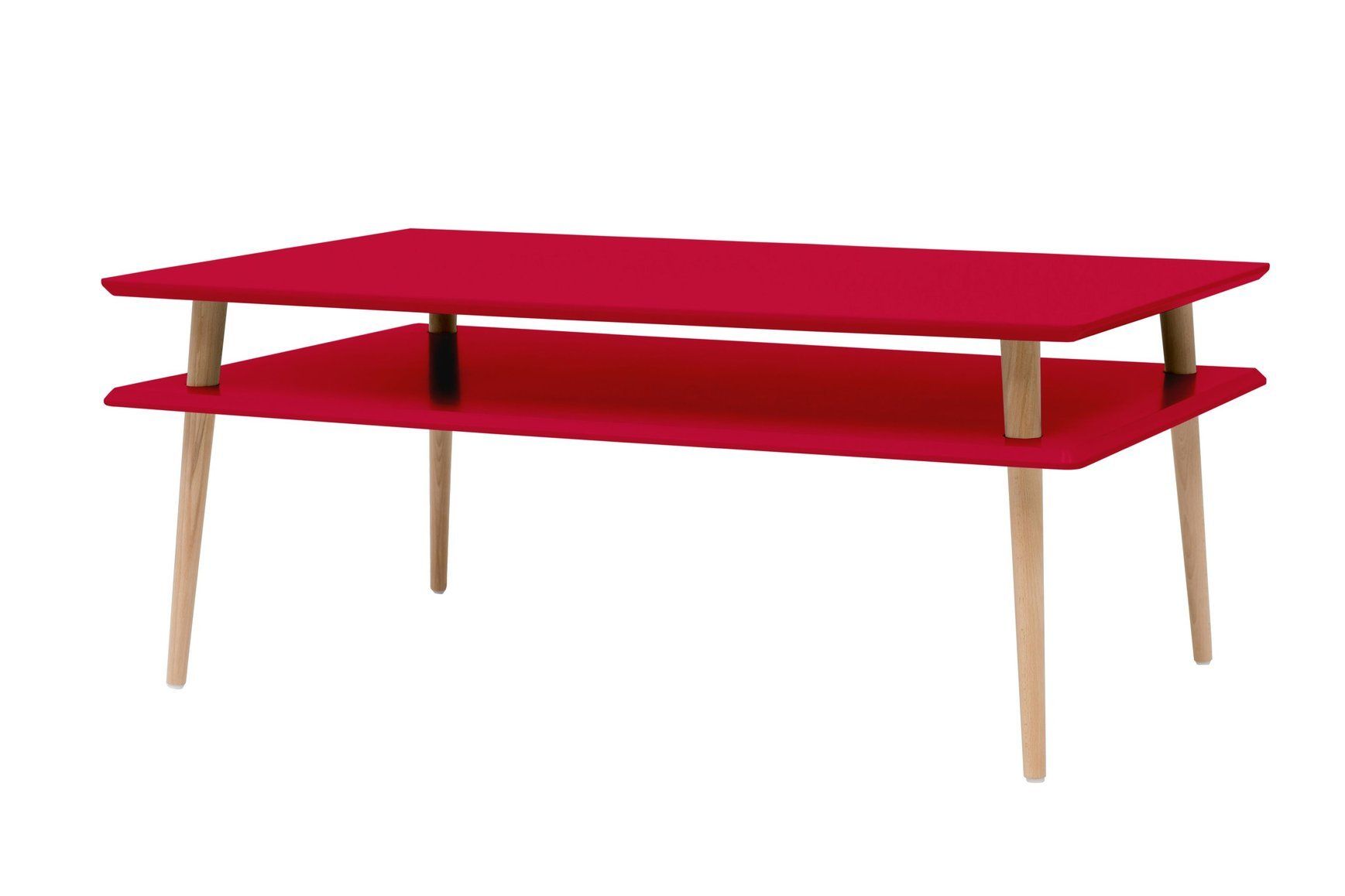 Ragaba Konferenční stolek Ilka Low, 110x70x45 cm, červená/přírodní - MUJ HOUSE.cz