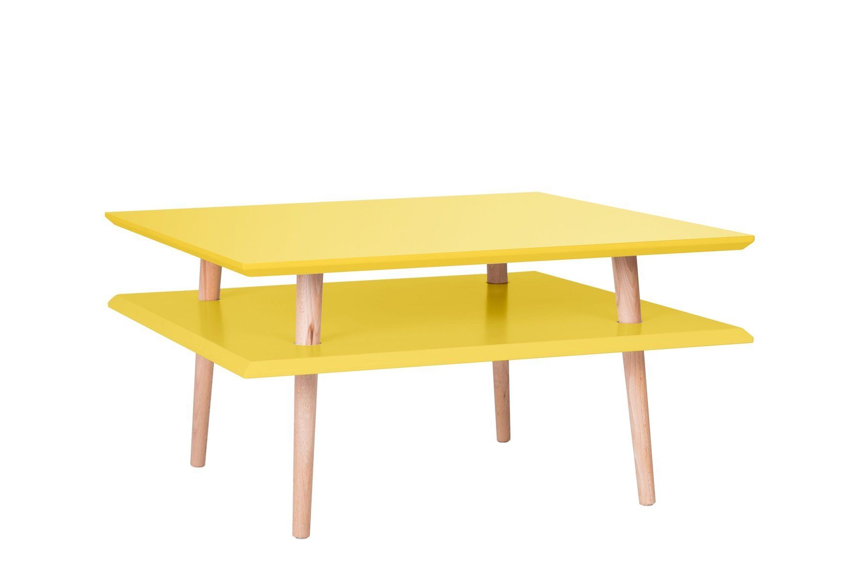 Ragaba Konferenční stolek Verkel, 68x68x35 cm, žlutá/přírodní - MUJ HOUSE.cz