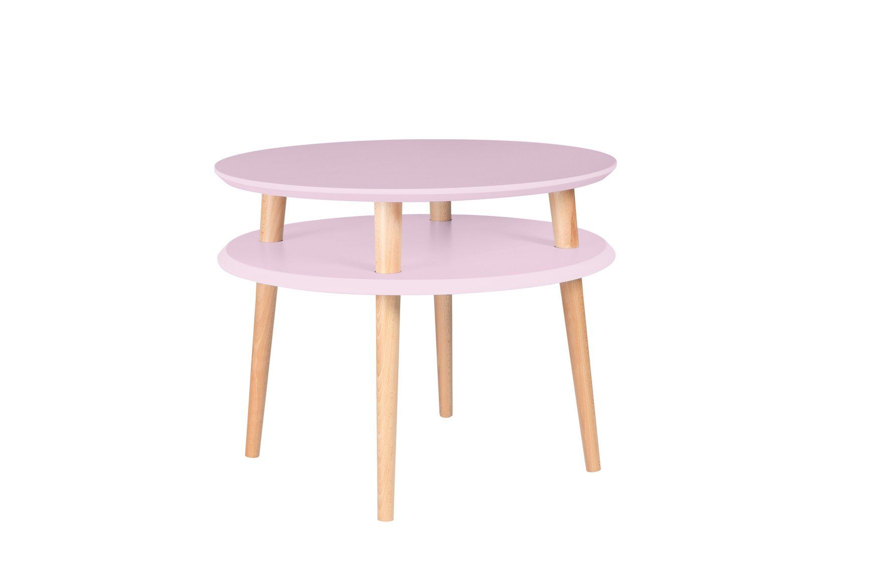 Ragaba Konferenční stolek Iram Small, 57x57x45 cm, růžová/přírodní - MUJ HOUSE.cz