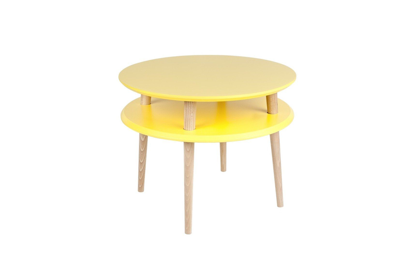 Ragaba Konferenční stolek Iram Small, 57x57x45 cm, žlutá/přírodní - MUJ HOUSE.cz