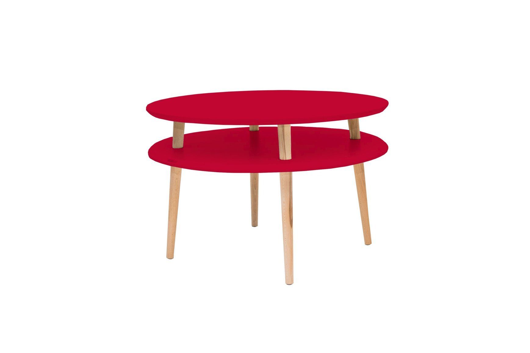 Ragaba Konferenční stolek Iram Big, 70x70x45 cm, červená/přírodní - MUJ HOUSE.cz