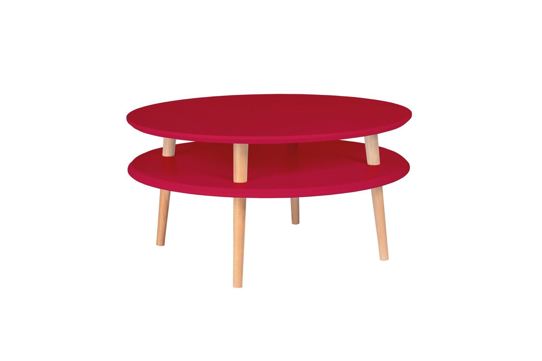 Ragaba Konferenční stolek Iram, 70x70x35 cm, červená/přírodní - MUJ HOUSE.cz
