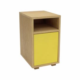 Ragaba Noční stolek Salim, 30x40x52,5 cm, dub/žlutá