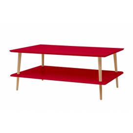 Ragaba Konferenční stolek Ilka High, 110x70x45 cm, červená/přírodní