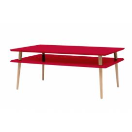 Ragaba Konferenční stolek Ilka Low, 110x70x45 cm, červená/přírodní