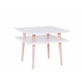 Ragaba Konferenční stolek Verkel, 55x55x45 cm, bílá/přírodní