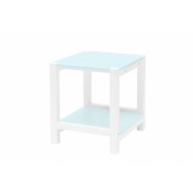 Ragaba Noční stolek Nerke, 35x40x40 cm, světle tyrkysová/bílá