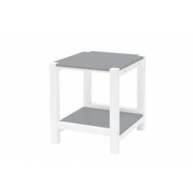Ragaba Noční stolek Nerke, 35x40x40 cm, tmavě šedá/bílá