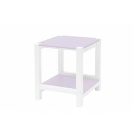 Ragaba Noční stolek Nerke, 35x40x40 cm, růžová/bílá