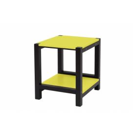 Ragaba Noční stolek Nerke, 35x40x40 cm, žlutá/černá